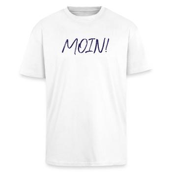 MOIN, navy - Oversized Heavyweight Unisex T-Shirt - Weiß - Vorne - Alina (178cm) & Michal (187cm)