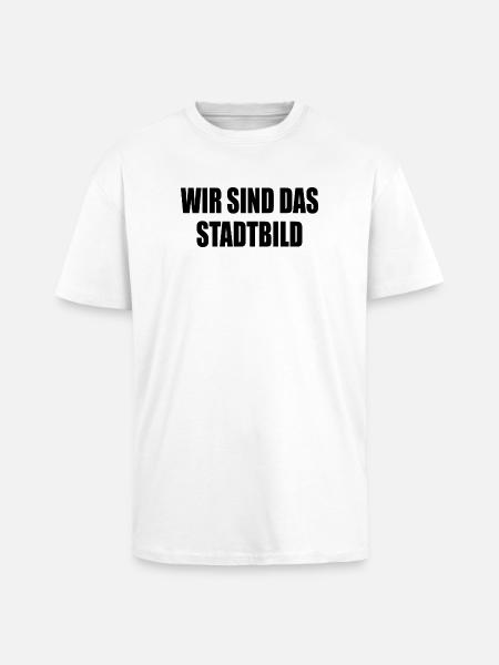 wir sind das stadtbild - Oversized Heavyweight Unisex T-Shirt - Weiß
