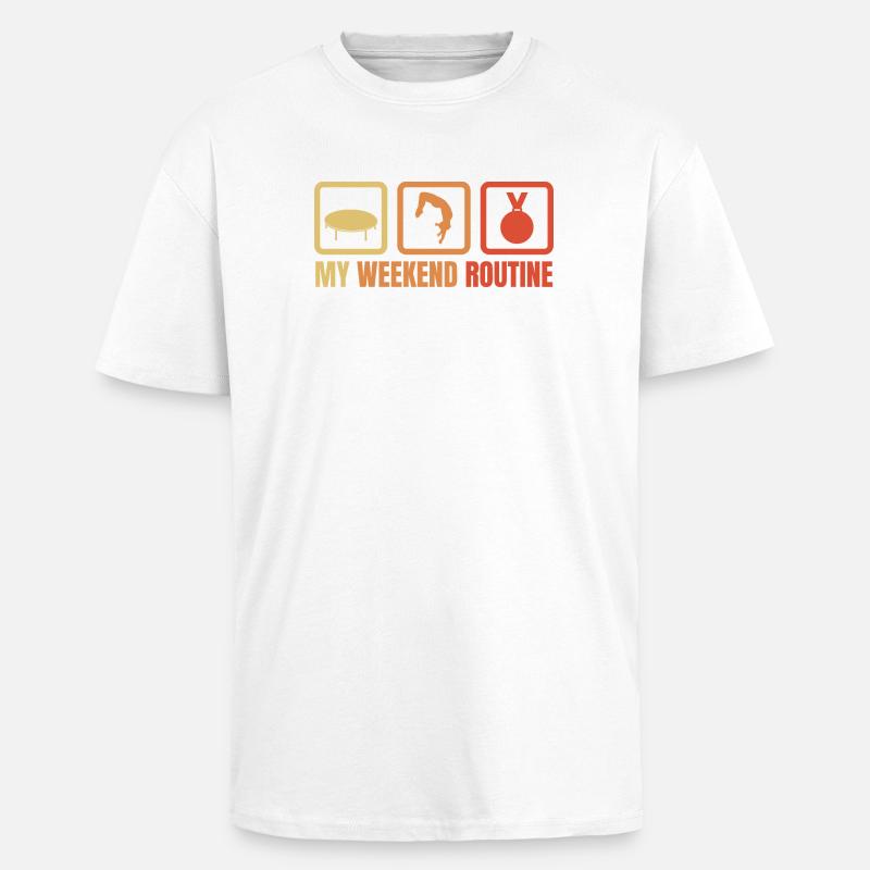 Ma routine du week-end - T-shirt unisexe oversize épais - blanc