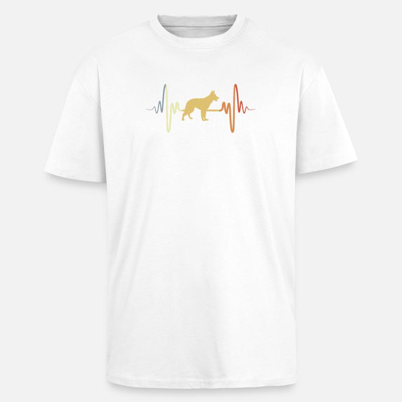 German Shepherd Pulse - Unisex Oversized Heavyweight T-shirt - white