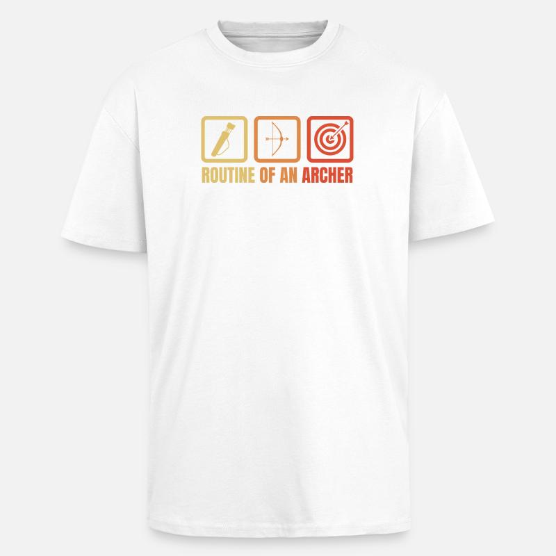 Routine de tir à l’arc - T-shirt unisexe oversize épais - blanc