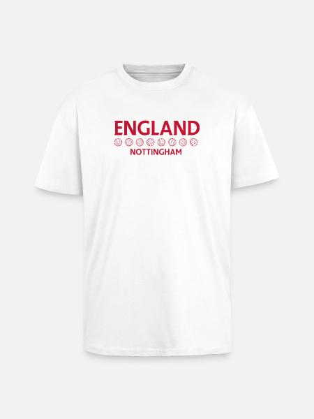Nottingham England Fußballemblem - Oversized Heavyweight Unisex T-Shirt - Weiß