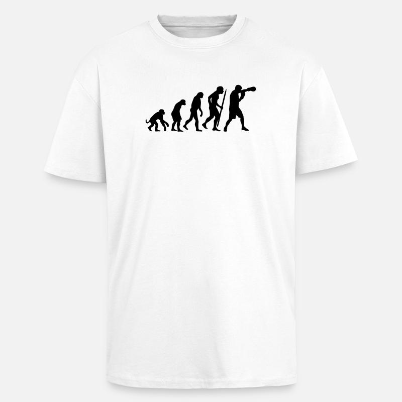 Evolution de la boxe - T-shirt unisexe oversize épais - blanc