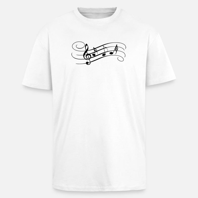 Envolée de notes - T-shirt unisexe oversize épais - blanc