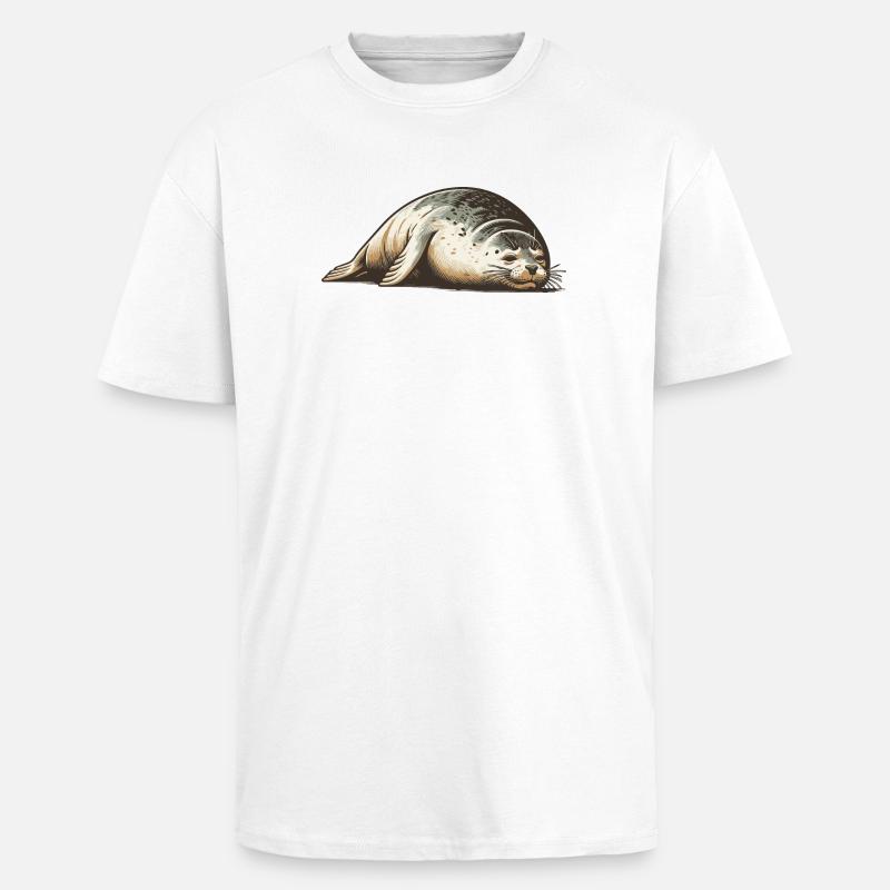 Phoque - T-shirt unisexe oversize épais - blanc
