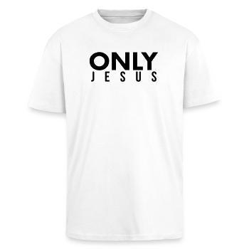 Only Jesus - Unisex Oversized Heavyweight T-shirt - white - Front - Alina (178cm) & Michal (187cm)