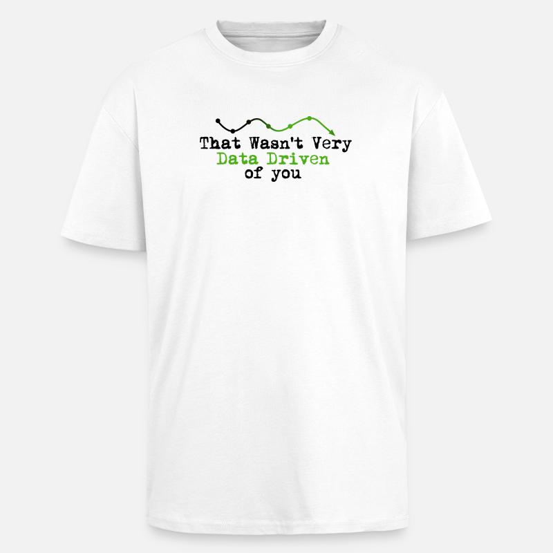 Data Driven Graphline Logo - Unisex Oversized Heavyweight T-shirt - white