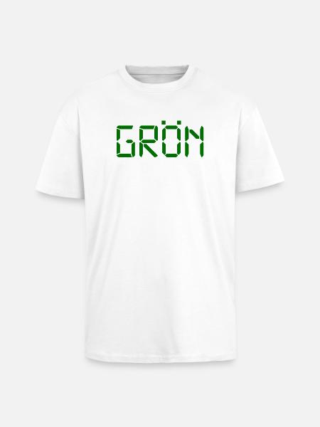 Green - LCD - Unisex Oversized Heavyweight T-shirt - white