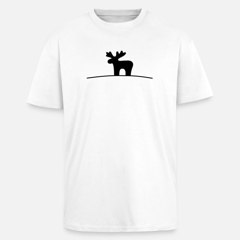 Moose silhouette gift idea Christmas - Unisex Oversized Heavyweight T-shirt - white