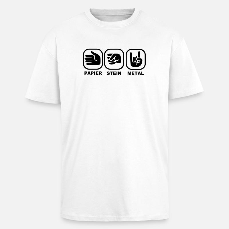 papier stein metal - Oversized Heavyweight Unisex T-Shirt - Weiß