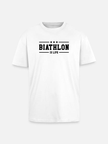 Biathlon is life - Unisex Oversized Heavyweight T-shirt - white