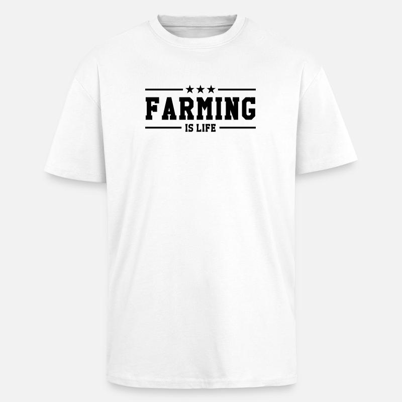 Farming is life - Unisex Oversized Heavyweight T-shirt - white