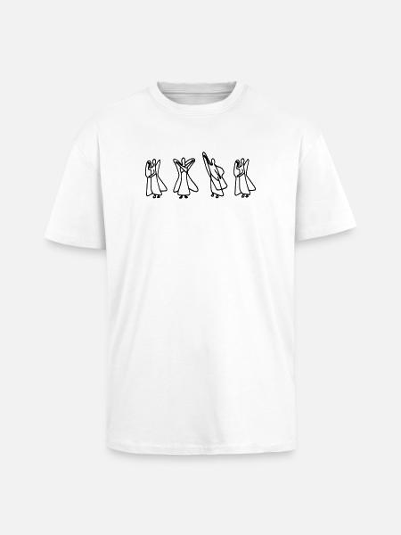 Waldorf Letters "NO" - Unisex Oversized Heavyweight T-shirt - white