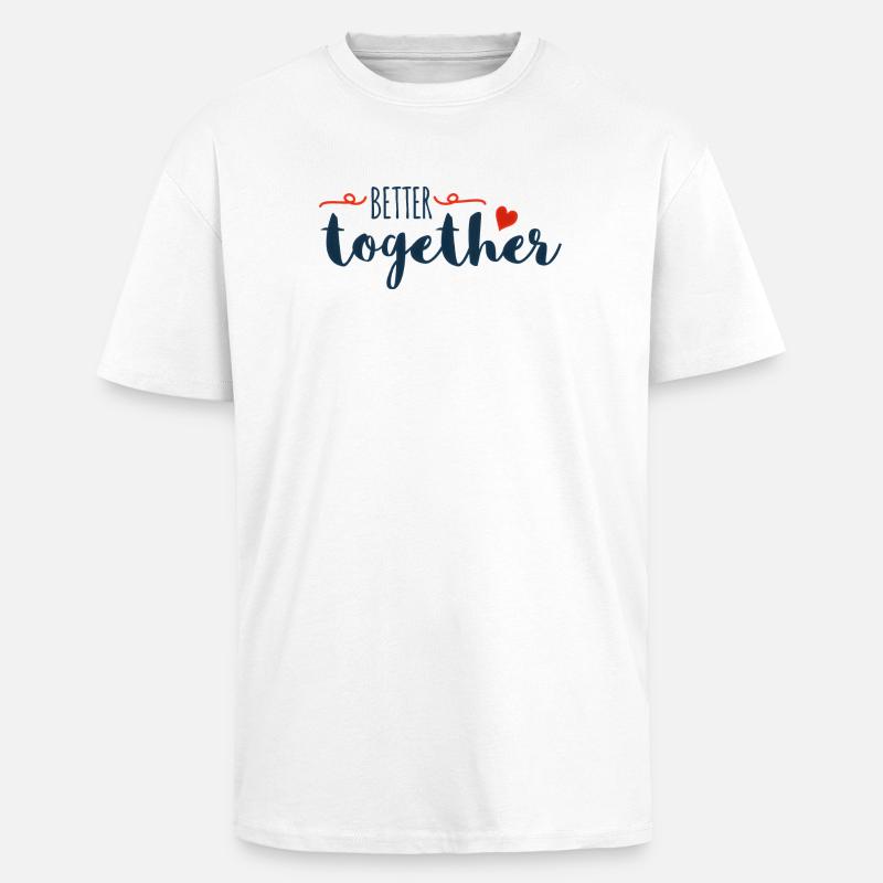 Mieux Ensemble Script Cœur - T-shirt unisexe oversize épais - blanc