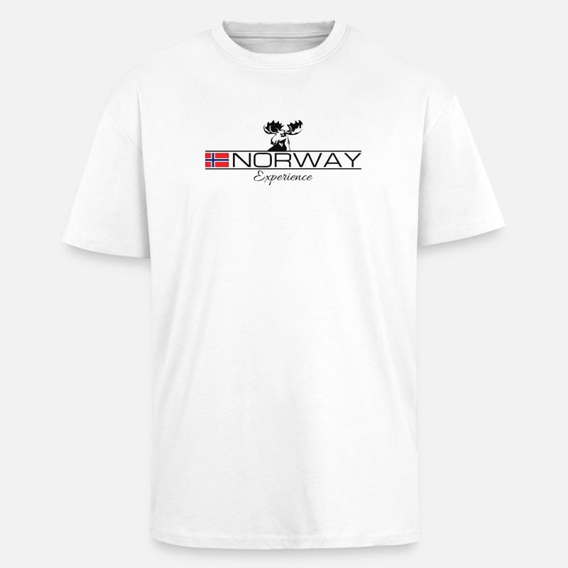 Norway Experience Elch Moose Design - Unisex Oversized Heavyweight T-shirt - white