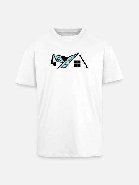 House with solar panels - Unisex Oversized Heavyweight T-shirt - white