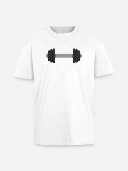 Haltère - T-shirt unisexe oversize épais - blanc