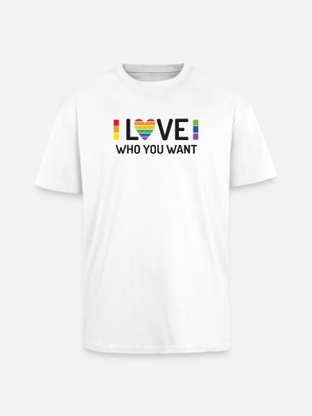 Pride Month - Love Who You Want - Unisex Oversized Heavyweight T-shirt - white