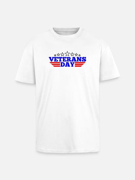 Logo Veterans Day - Unisex Oversized Heavyweight T-shirt - white