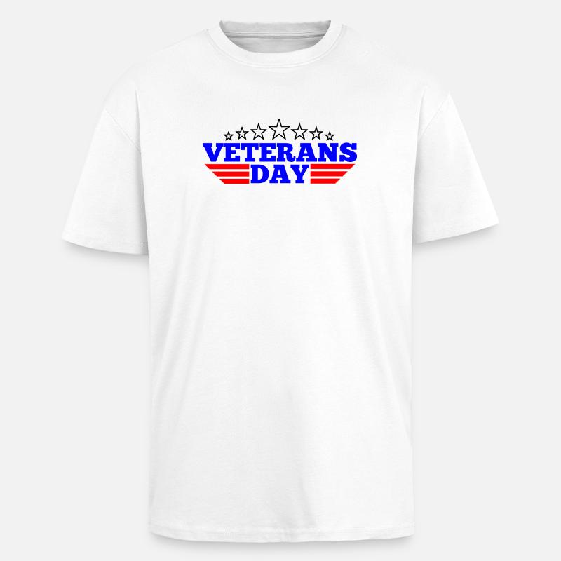 Logo Veterans Day - Oversized Heavyweight Unisex T-Shirt - Weiß