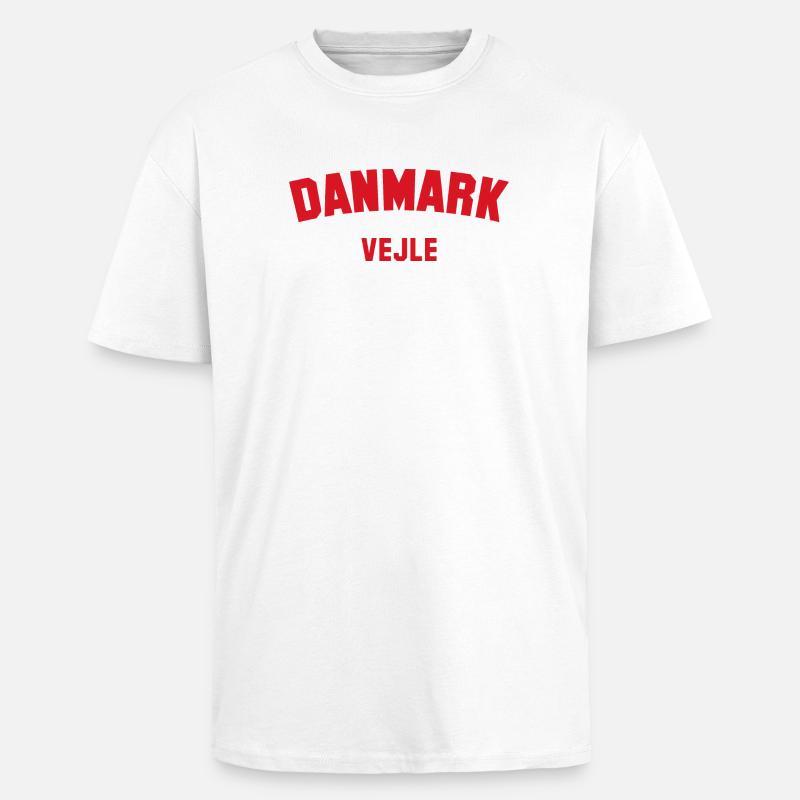 VEJLE Denmark Dänemark - Oversized Heavyweight Unisex T-Shirt - Weiß