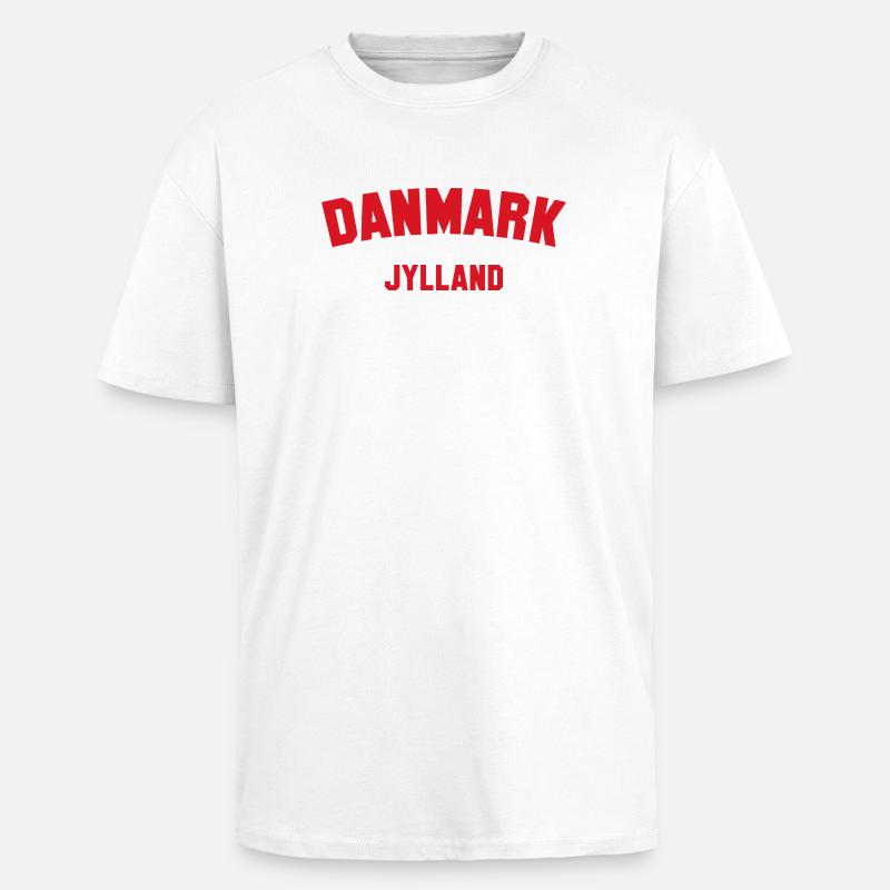 JYLLAND Danemark Dänemark - T-shirt unisexe oversize épais - blanc
