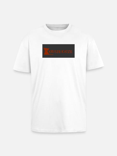 Kritzelkatze - Oversized Heavyweight Unisex T-Shirt - Weiß