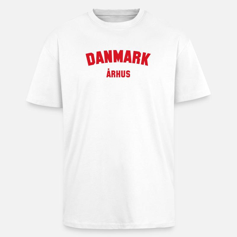 ARHUS Danmark, Danemark - T-shirt unisexe oversize épais - blanc