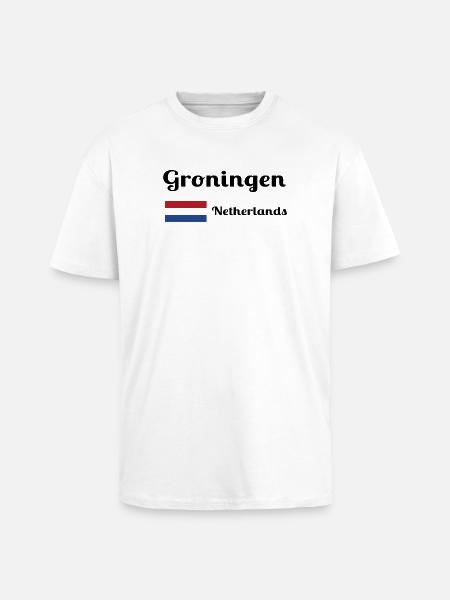 Groningen Netherlands- Stylish prints - Unisex Oversized Heavyweight T-shirt - white