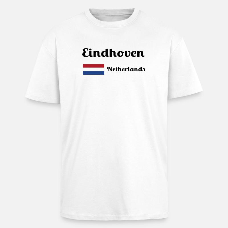 Eindhoven, Pays-Bas - Imprimés élégants - T-shirt unisexe oversize épais - blanc