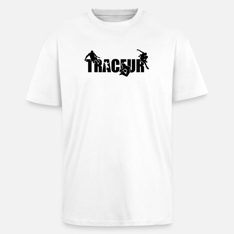Parkour Traceur schwarz - Oversized Heavyweight Unisex T-Shirt - Weiß
