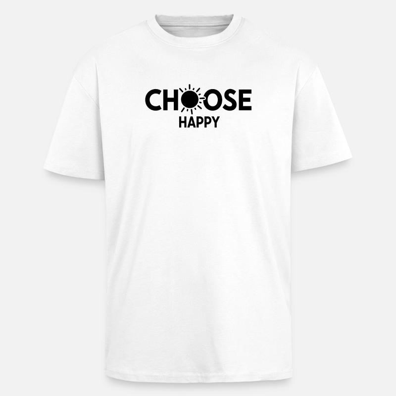 Bright Sunburst Wählen Sie Happy Design - Oversized Heavyweight Unisex T-Shirt - Weiß