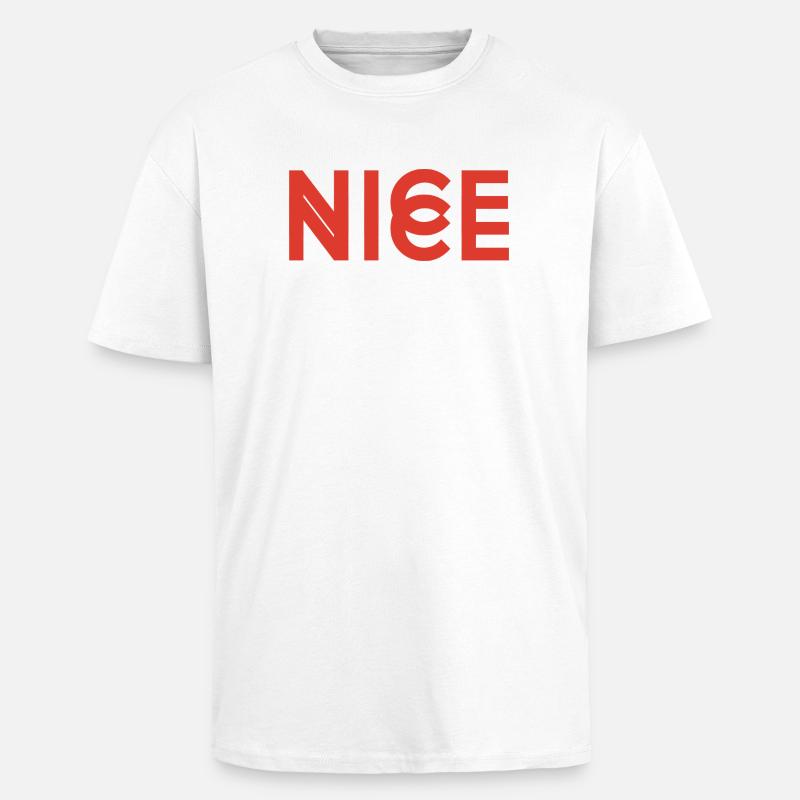 Nice Nice - Oversized Heavyweight Unisex T-Shirt - Weiß