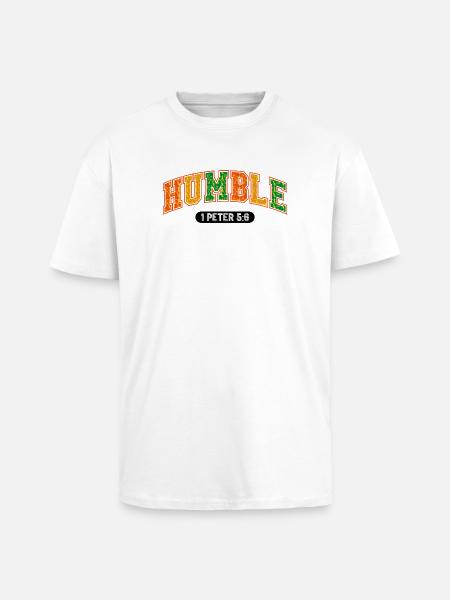 Le message d’humilité 1Pierre 5:6 - T-shirt unisexe oversize épais - blanc