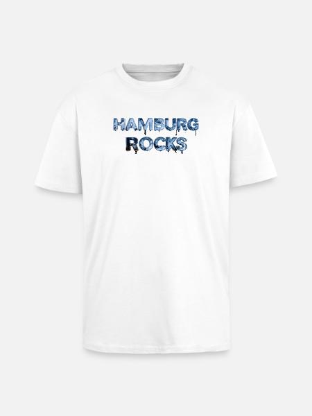 Hamburg Rocks - Unisex Oversized Heavyweight T-shirt - white