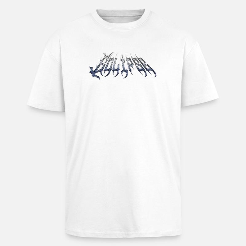 Eclipse - cold metal chrome text - Unisex Oversized Heavyweight T-shirt - white