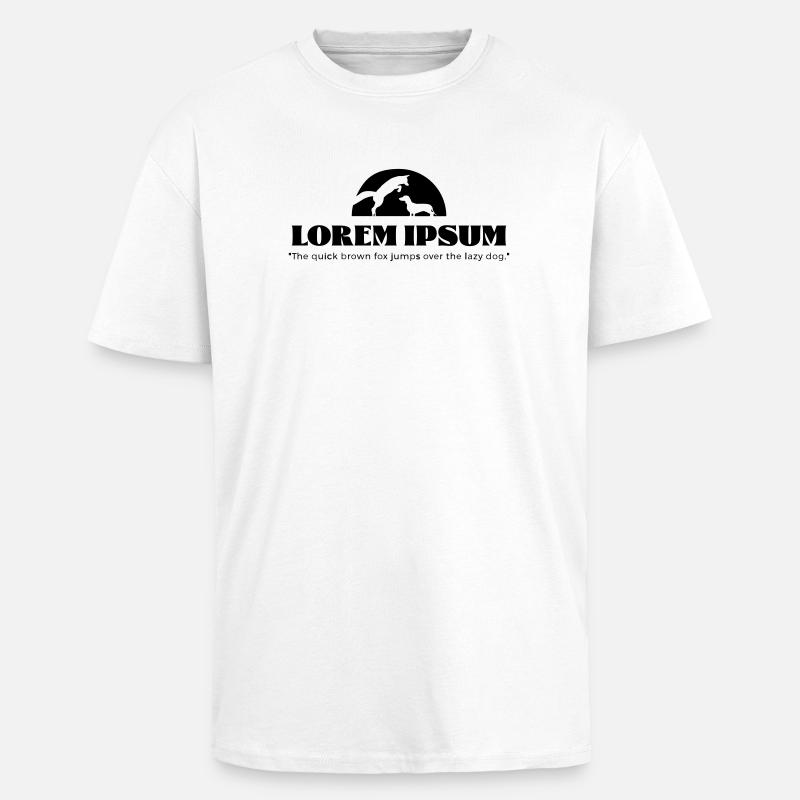 LoremIpsum – the quick brown fox ... - Unisex Oversized Heavyweight T-shirt - white