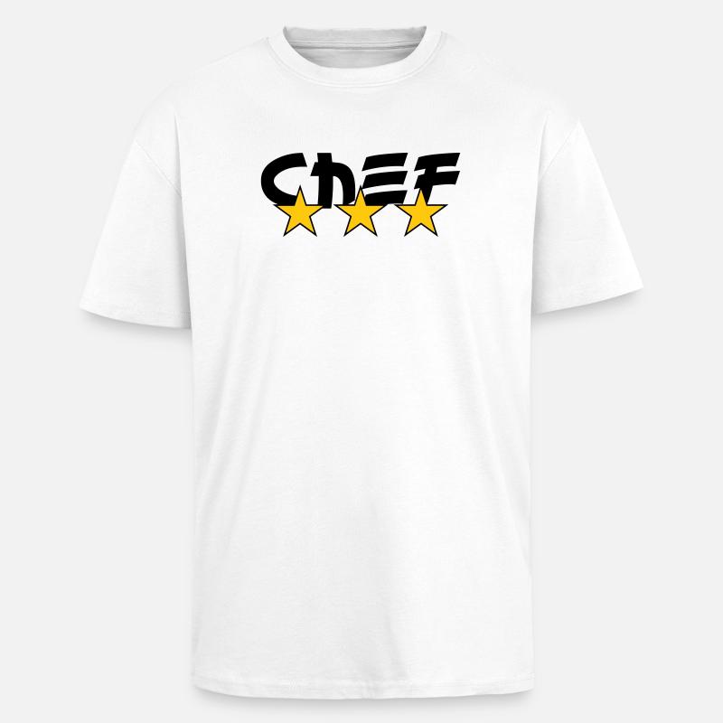 Chef - Cuisine - Cuisinier - T-shirt unisexe oversize épais - blanc