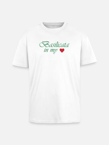 Basilicate dans mon cœur - T-shirt unisexe oversize épais - blanc