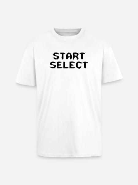 Start Select 8-Bit Text - Unisex Oversized Heavyweight T-shirt - white