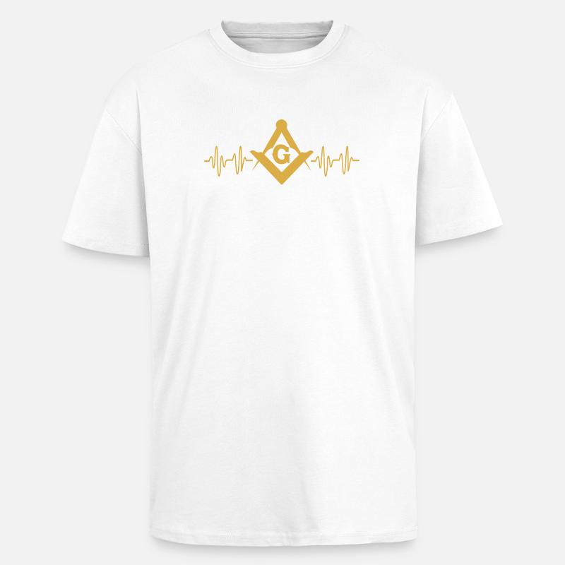 Masonic Illuminati - Unisex Oversized Heavyweight T-shirt - white