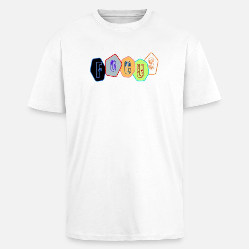 Focus in chrome blocks - Unisex Oversized Heavyweight T-shirt - white