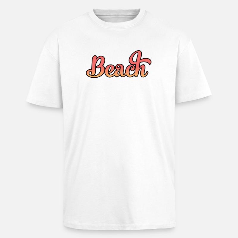 Plage - T-shirt unisexe oversize épais - blanc