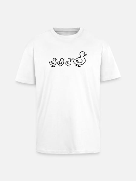 Duck Family - Unisex Oversized Heavyweight T-shirt - white