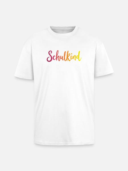Schulkind Farbverlauf Rot-Gelb - Gradient Script - Oversized Heavyweight Unisex T-Shirt - Weiß