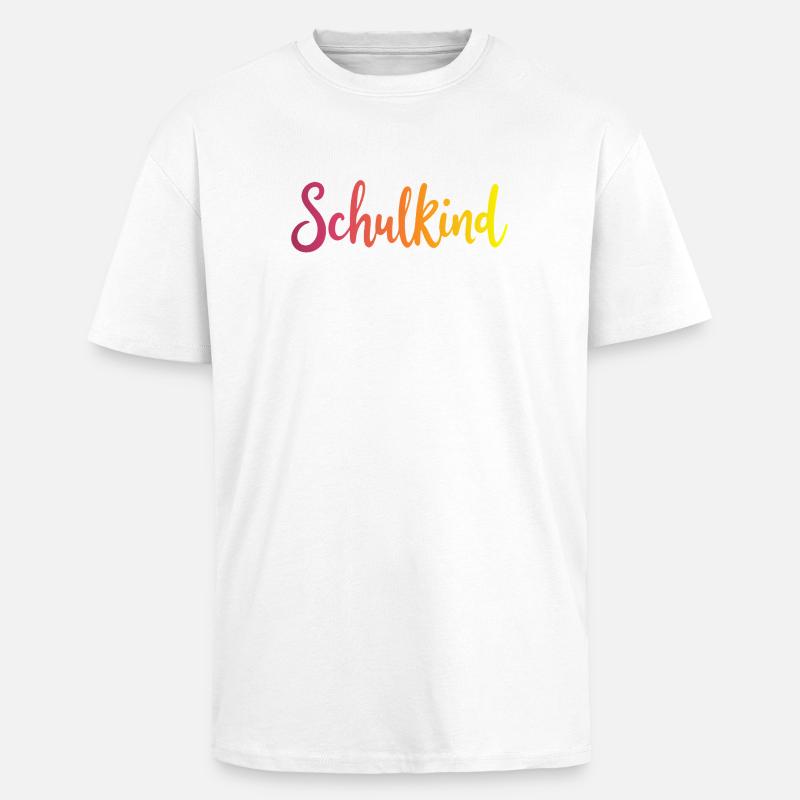 Schulkind Farbverlauf Rot-Gelb - Gradient Script - Oversized Heavyweight Unisex T-Shirt - Weiß