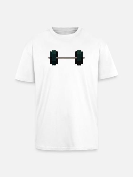 Barbell Dumbbell - Unisex Oversized Heavyweight T-shirt - white