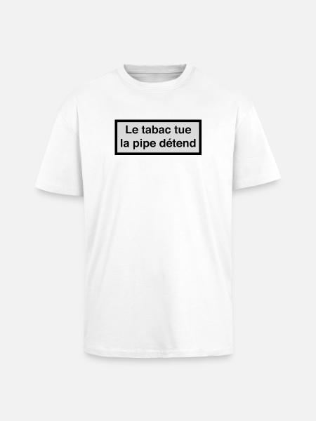 Tobacco kills, pipe relaxes :) - Unisex Oversized Heavyweight T-shirt - white