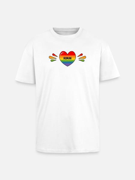 Rainbow Gay human - Unisex Oversized Heavyweight T-shirt - white