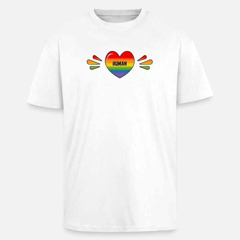 Regenbogen Schwuler Mensch - Oversized Heavyweight Unisex T-Shirt - Weiß